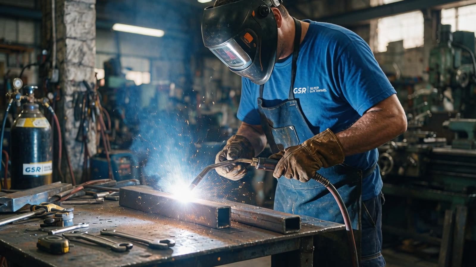Trabajo de soldadura industrial